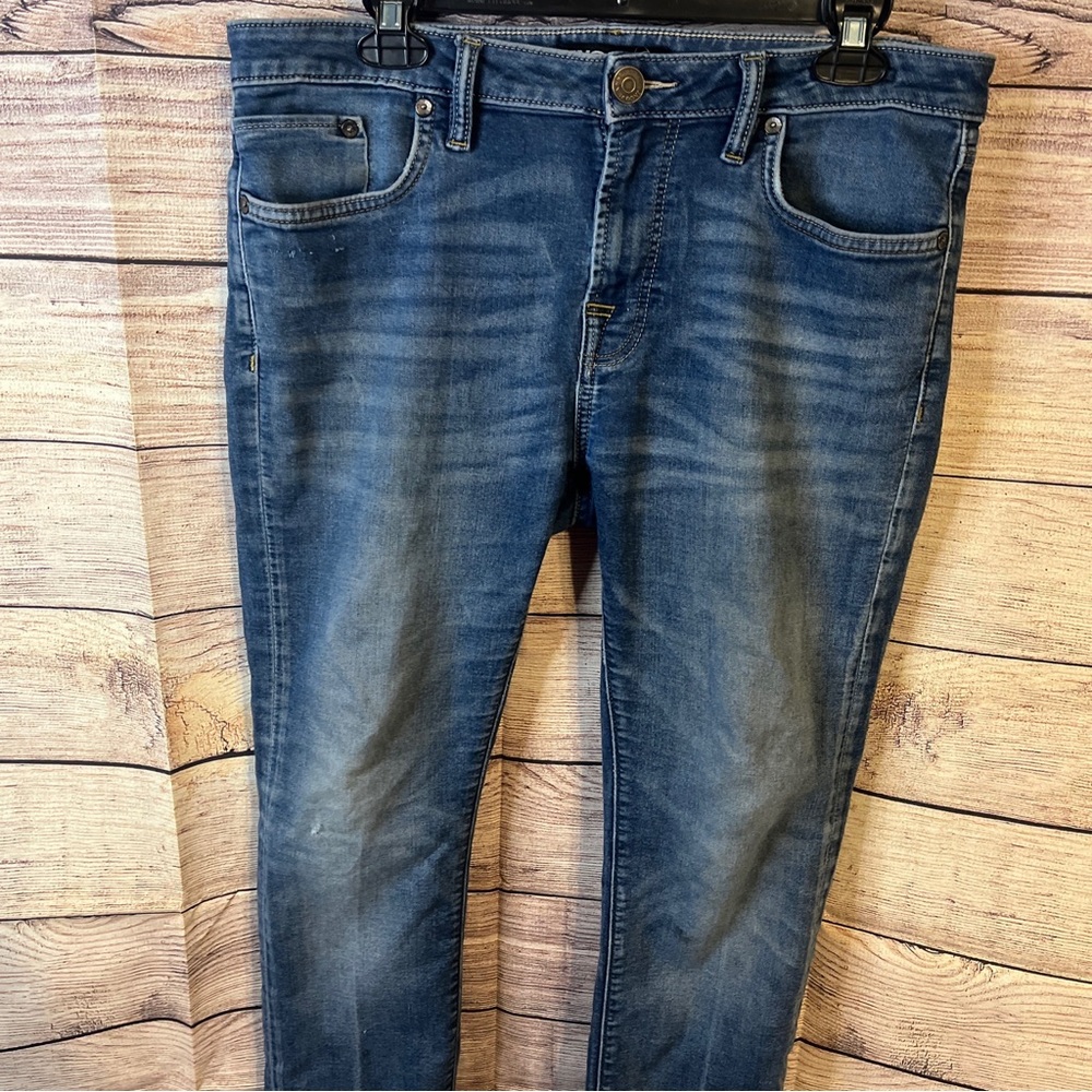 Womens Blue JNCO Regular Straight Leg Cotton Denim Jeans Tag 33